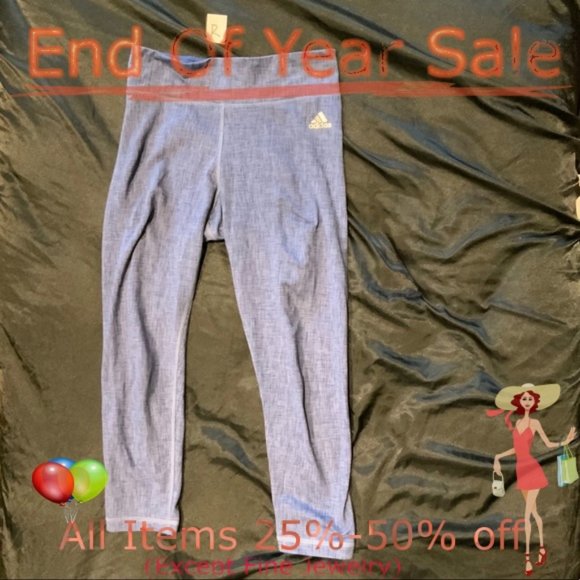 adidas Pants - EUC-Adidas Climalite navy streaked capris